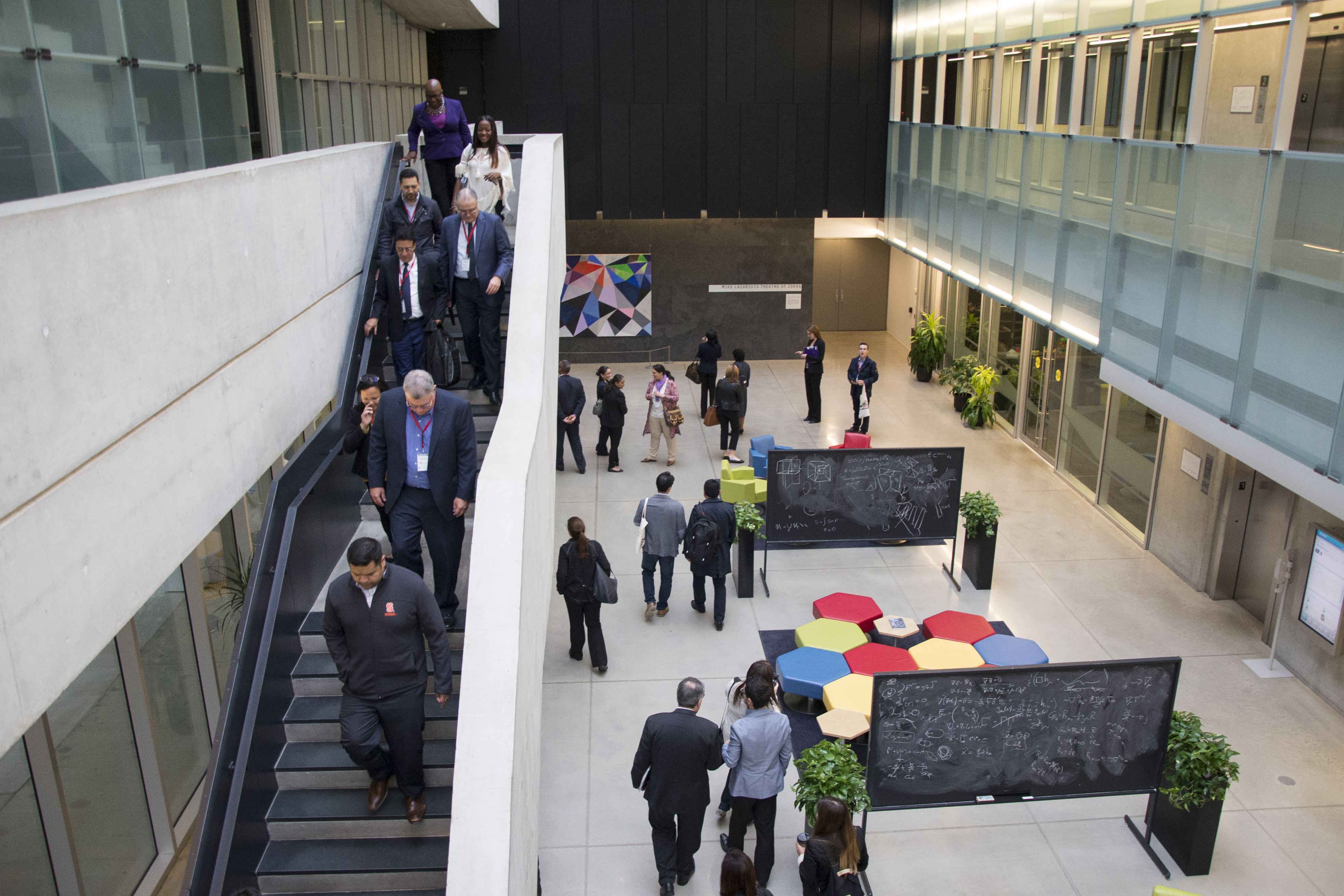 Delegates touring Perimeter Institute. 