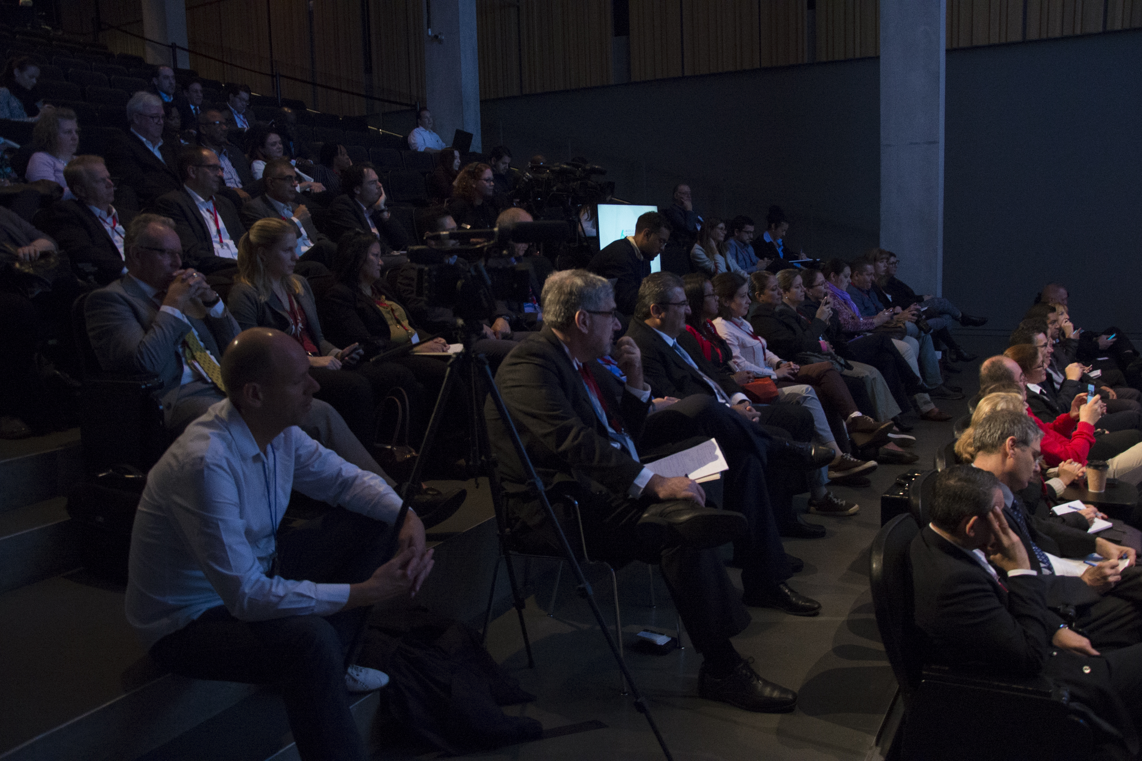 Delegates from 27 countries listening to the panel discussion at Perimeter Institute