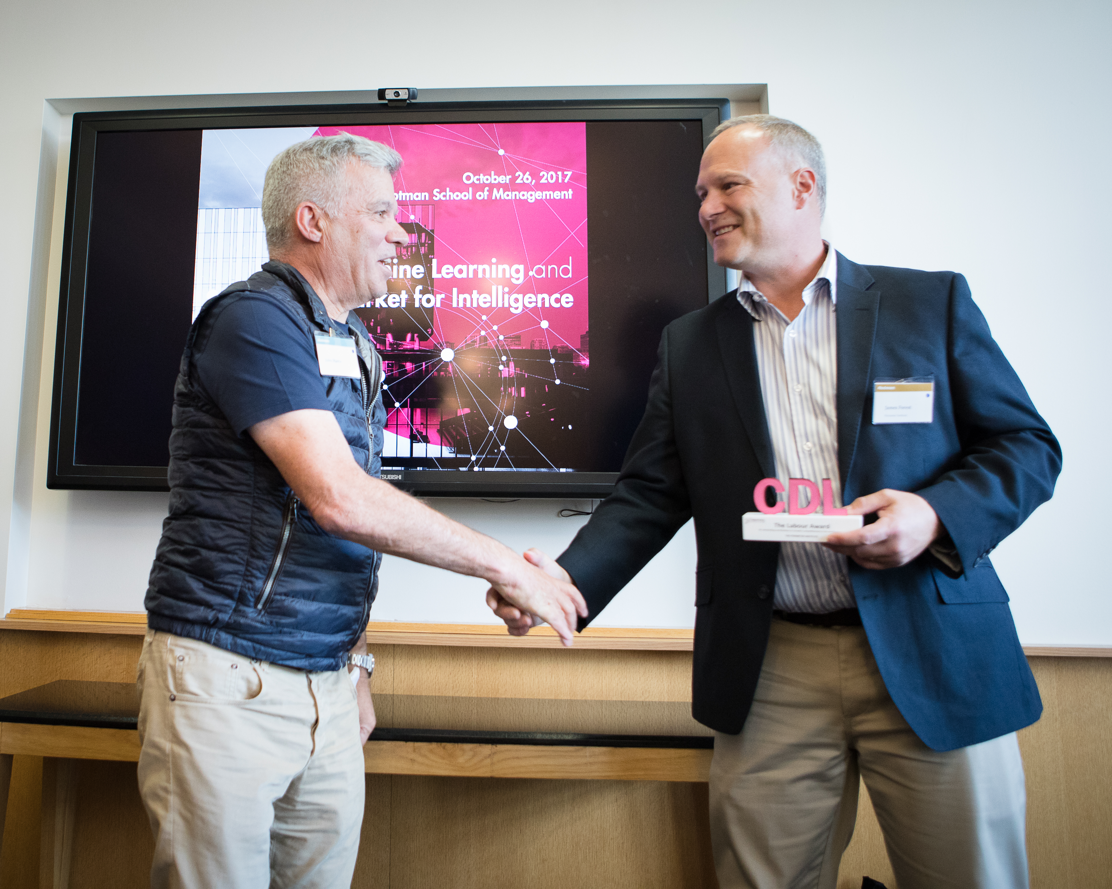 Perimeter’s Director of Academic Programs, James Forrest, receiving the CDL “Labour” award