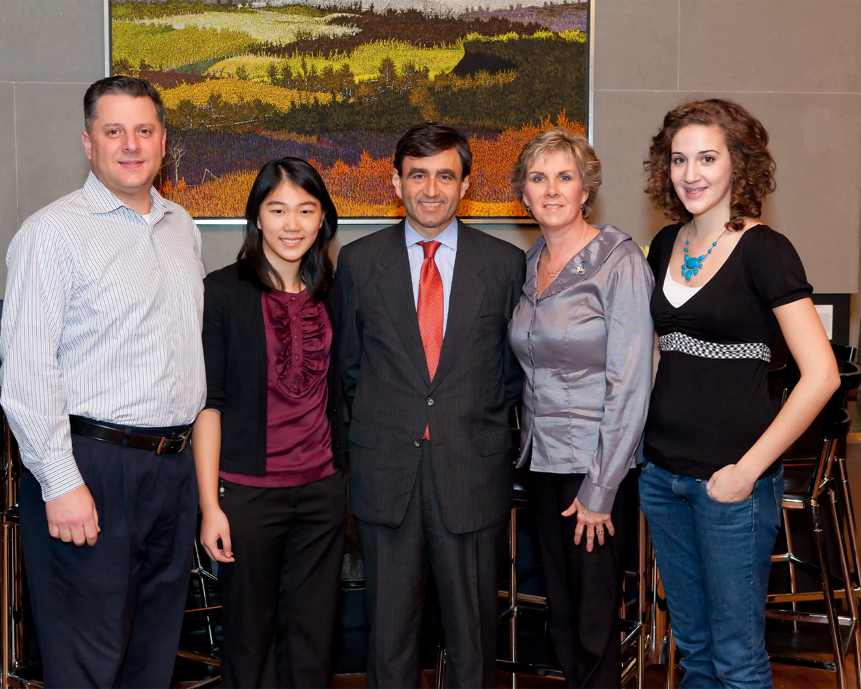 Sherru Chu posing with the Santi family