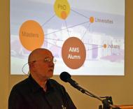 Sir Michael Berry speaking at a public event held at the Centre for African Wetlands, at the University of Ghana, Legon on April 28