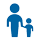 Simple graphic of adult holding child's hand