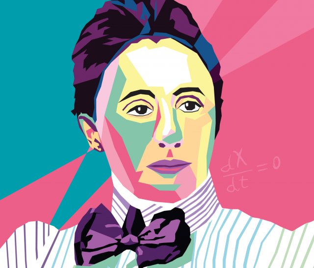 Graphic illustration of Emmy Noether portrait