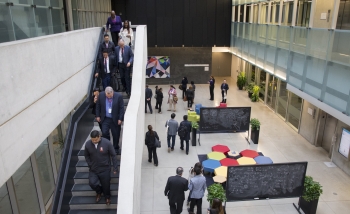 Delegates touring Perimeter Institute. 