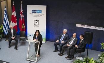 Asimina Arvanitaki speaking at the inaugural Stavros Niarchos Foundation Aristarchus Chair in Theoretical Physics event at Perimeter Institute