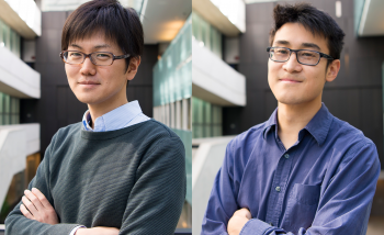 Beni Hoshida and Timothy Hsieh's portraits in the atrium