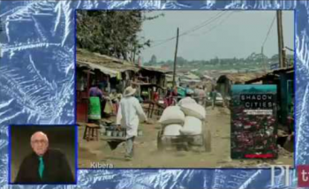 Split screen with man and market 